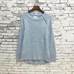 Maple麋鹿小舖 Abercrombie&Fitch ＊ A&F 藍色圖樣V領束腰短版長袖上衣＊ ( 現貨M號 ) 歷史價格詳細信息