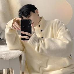 台灣現貨【M-2XL】毛衣 港風ins復古圓領毛衣 男生冬季韓版潮流慵懶風寬鬆加厚套頭針織衫 男女情侶裝 休閒百搭上衣 歷史價格詳細信息