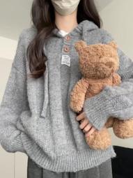 灰色衛衣女連帽即墨薄款2023新款秋oversize韓系慵懶風厚套裝外套-佳藝居 歷史價格詳細信息