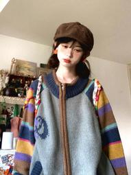 美式復古撞色書包女大學生 韓版ins百搭少女揹包初高中學生雙肩包 歷史價格詳細信息