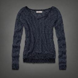 Maple麋鹿小舖 Abercrombie&Fitch ＊ AF 藍色V領針織短版外套 ＊ ( 現貨S號 ) 歷史價格詳細信息