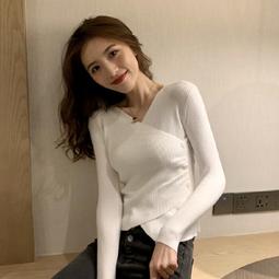 秋冬裝修身上衣針織衫女衛生衣 蕾絲衫 女長袖V領 M-2XL 歷史價格詳細信息