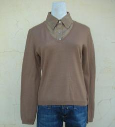 楹 ~ 全新 正品 美製 Burberrys 褐色格紋 長袖襯衫 size: M 男款 歷史價格詳細信息