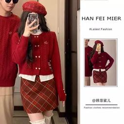 圣誕紅色毛呢格子托特包包女2024新款秋冬季小眾設計單肩雙肩背包kby科貝 歷史價格詳細信息