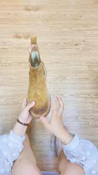 復古真皮磨砂短靴靴女大黃拉鏈西部厚底牛仔靴子新款增高馬丁工裝 歷史價格詳細信息