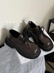 黑色厚底法式小皮鞋女2023春新款復古一腳蹬英倫風單鞋懶人樂福鞋 歷史價格詳細信息