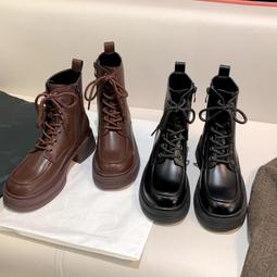 小個子復古英倫風厚底馬丁靴女款2023新款秋季顯瘦爆款堆堆短 歷史價格詳細信息