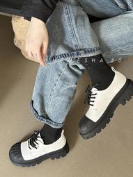 黑色厚底法式小皮鞋女2023春新款復古一腳蹬英倫風單鞋懶人樂福鞋 歷史價格詳細信息