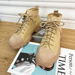 復古厚底馬丁靴女英倫風2023年秋冬季新款繫帶棕色真皮低幫短靴女 歷史價格詳細信息