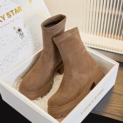 短靴女 馬丁靴女 復古秋冬短靴加絨2021新款學生靴百搭馬丁靴女ins潮酷厚底英倫風 歷史價格詳細信息