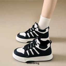 女鞋 高幫小白鞋女新款秋季中筒學生運動休閒板鞋顯腳小厚底老爹鞋 歷史價格詳細信息
