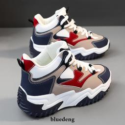 網紅超火老爹鞋女秋冬季2023新款色彩拼接厚底鞋潮百搭輕便運動鞋 歷史價格詳細信息