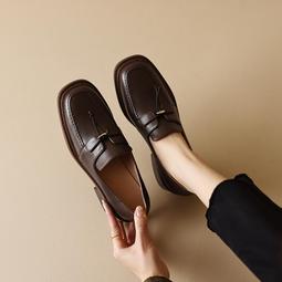 單鞋女粗跟2022年春秋新款方頭淺口仙女風中跟珍珠溫柔瑪麗珍鞋女 歷史價格詳細信息