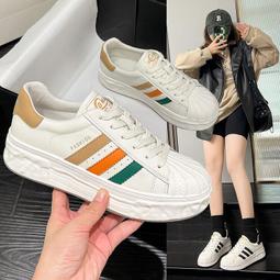 小白女2023新款春季顯瘦超火厚底內增高休閑運動百搭板女 歷史價格詳細信息