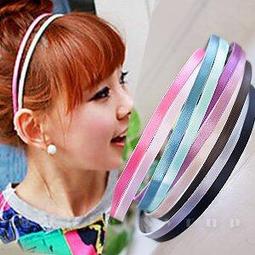 ☆韓國進口-氣質雅調 簡單雙圓圈水晶鑽緞帶髮圈/髮箍(800-57-1)星燦灰黑*(現貨) 歷史價格詳細信息