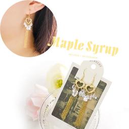 ☆韓國進口-專櫃精品 心燦耀眼 晶鑽圓圈愛心復古蝴蝶結長流蘇耳環(33-31-1)金底黑*(現貨) 歷史價格詳細信息