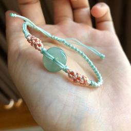 和田玉平安扣手鏈男999純銀男生編織繩女簡約男士手繩情侶款飾品 歷史價格詳細信息