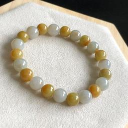 天然翡翠a紅黃鴛鴦雙色卡3.8毫米小米珠手鏈手串 完美度 翡翠 石 老貨 【景天閣】二手-10947 歷史價格詳細信息