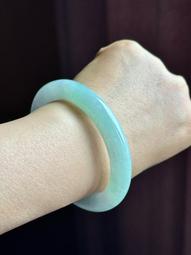 56.6圈口天然冰黃翡寬版輪胎翡翠鐲，條寬20條厚7.5，正 和田玉 玉石 收藏 -2742 歷史價格詳細信息