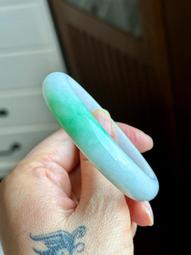 59圈玉鐲子緬甸天然A貨淡綠翡翠女士手鐲56.5 翡翠 手鐲 飾品 【尋秦記】二手-1533 歷史價格詳細信息
