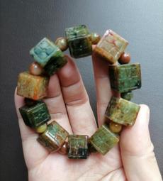 和田玉 玉石 收藏 -冰黃加綠的復古如意頭吊墜，年末清貨 歷史價格詳細信息