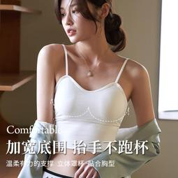小吊帶美背帶胸墊文胸大碼女裝200斤胖mm一體內搭無痕背心內搭 歷史價格詳細信息