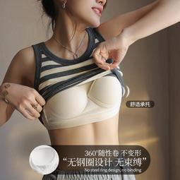 小吊帶背心女夏季帶胸墊內搭外穿美背文胸一體式內衣無袖打底上衣 歷史價格詳細信息