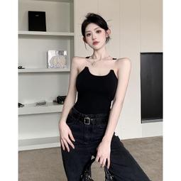 2024新款帶胸墊吊帶背心女免穿文胸方領可外穿打底罩杯一體瑜伽服 歷史價格詳細信息