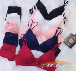 無鋼圈三角杯深Ｖ集中款簡約無痕舒適莫代爾棉質內衣套裝軟杯薄款內衣女 歷史價格詳細信息