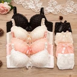 ☆女孩衣著☆活潑點點少女內衣文胸罩純棉蕾絲高中學生內衣發育期性感內衣套裝(NO.20) 歷史價格詳細信息