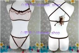 單一尺寸F=M~L-成套黑色銀蔥滾邊絲襪布無鋼圈比基尼+線條丁字褲-1506＊白麝香小舖＊全新MURENA夢漣娜性感系列 歷史價格詳細信息