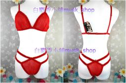 單一尺寸F-成套槍與玫瑰亮光紗銀蔥鍊條無鋼圈比基尼+丁字褲-1769079＊白麝香小舖＊全新MURENA夢漣娜性感系列 歷史價格詳細信息