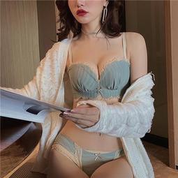 蕾絲胸罩 前扣式胸罩 性感內衣女小胸聚攏調整型bra少女日系收副乳上托無鋼圈文胸套裝  數碼3C 歷史價格詳細信息