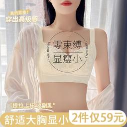 大胸顯小胸內衣全罩杯胸罩女夏季薄款抹胸無肩帶裹胸收副乳文胸 歷史價格詳細信息