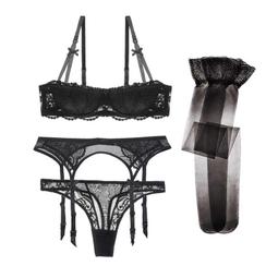 ?外貿維多利亞性感少女日常收副乳聚攏鋼圈薄款透明蕾絲大胸情趣內衣禮物套裝~黑白藍紫深粉淺粉70A-95D【晴沐代購】 歷史價格詳細信息