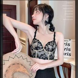 法式純欲魚骨馬甲式胸衣薄款大胸顯小文胸聚攏防下垂性感內衣套裝 歷史價格詳細信息