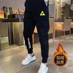 褲子男 保暖褲 秋冬新款博澳絨休閑褲男純色寬松運動褲潮流束腳哈倫褲百搭小腳褲 歷史價格詳細信息