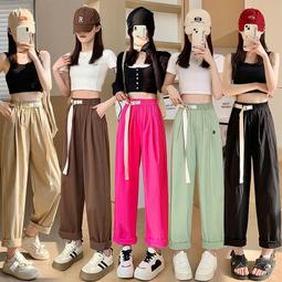 工裝褲女春秋純棉束口褲男冬季多口袋休閒運動加絨長褲子 歷史價格詳細信息