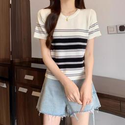 氣質短袖針織衫女 2024年早秋新款 無袖半高領打底衫 短款冰絲上衣潮流 知性氣質職場小秘風夏季 涼感 舒適 冰絲【雅雅百貨館】 歷史價格詳細信息