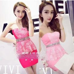 ☆女孩衣著☆新款性感裹胸撞色荷葉邊抹胸連衣裙性感夜店女裝緊身包臀短裙(NO.40) 歷史價格詳細信息