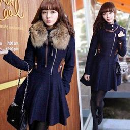 ☆女孩衣著☆毛呢外套女中長款2015秋冬新款韓版修身大碼羊毛格子羊絨呢子大衣(NO.290) 歷史價格詳細信息