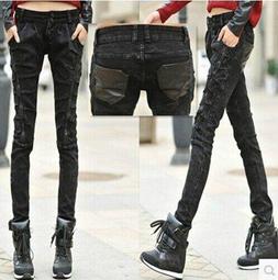 黑色牛仔褲女潮2022年夏季新款高腰修身顯瘦燙鑽小腳鉛筆褲 歷史價格詳細信息