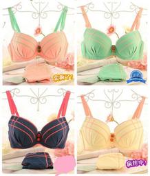 ☆女孩衣著☆日系繽紛彩樣前扣美背小胸加厚超聚攏純色性感內衣文胸套裝(NO.30) 歷史價格詳細信息