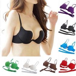 ☆女孩衣著☆日系深V聚攏前扣式上托少女運動?衣Y型美背光面可插片字母文胸罩(NO.40) 歷史價格詳細信息