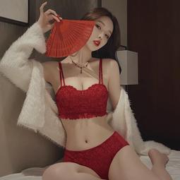 紅色大胸顯小內衣胸罩收副乳聚攏性感結婚喜慶調整大碼文胸 歷史價格詳細信息