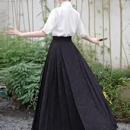 新中式國風裙褲女夏2024新款高腰垂感寬鬆九分冰絲雪紡闊腿褲 歷史價格詳細信息