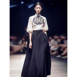 新中式國風女裝 明制改良漢服成人黑色馬面裙套裝半身裙2023新款夏 大尺碼 歷史價格詳細信息