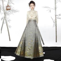 新中式宋制改良可以上班穿的漢服日常通勤旋裙春裝女馬面裙三件式 歷史價格詳細信息