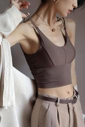 小吊帶背心女夏帶胸墊美背內衣文胸一體內搭外穿打底美式露背上衣 歷史價格詳細信息