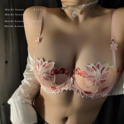 台灣現貨【原創設計】半杯內衣女士超薄款性感蕾絲胸罩內褲綠色二分之一杯內衣套裝法式大胸顯小乳罩 現貨速發 有鋼圈無海綿 3 歷史價格詳細信息